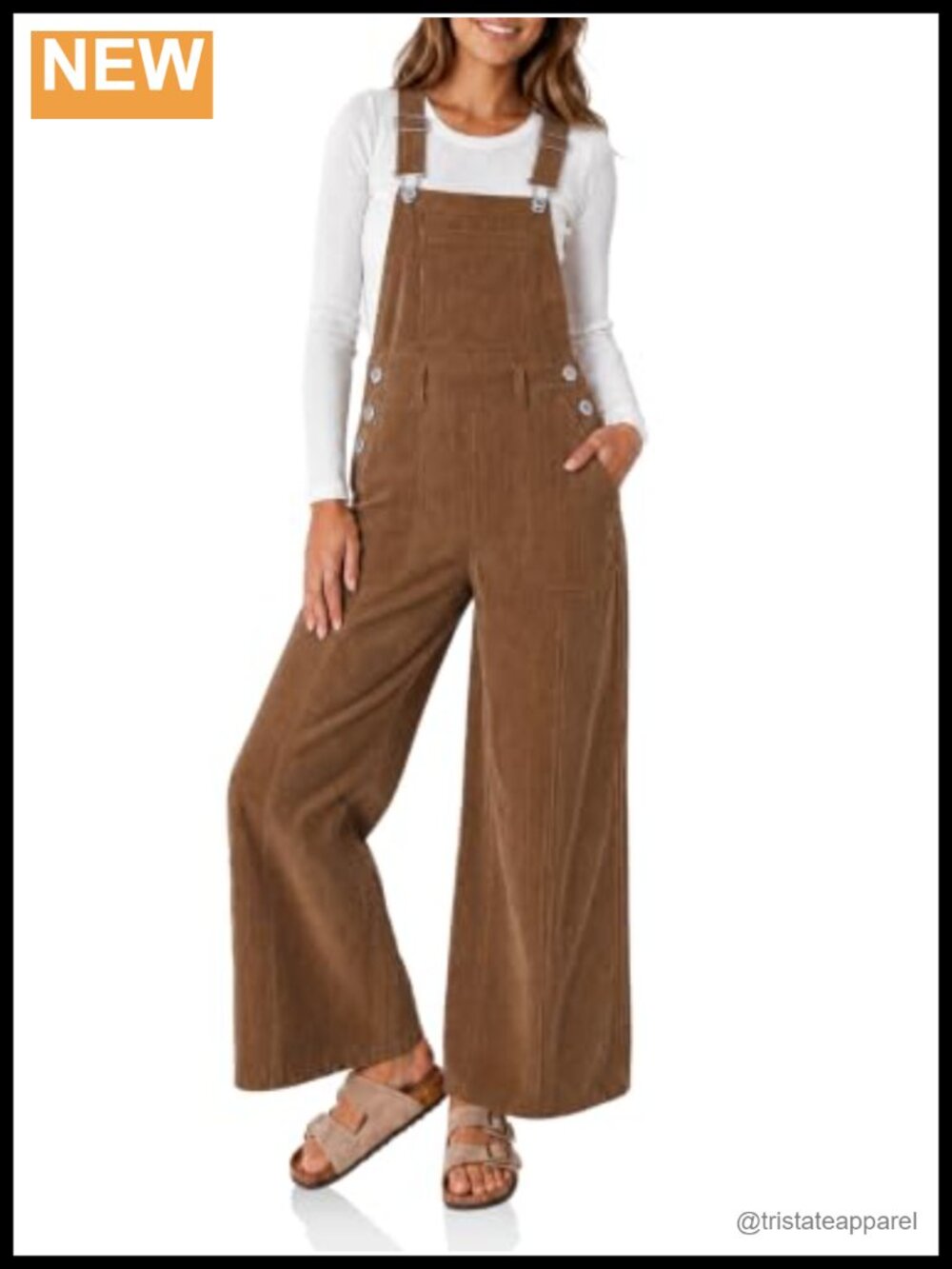 Corduroy Bib Overalls Wide Leg Baggy Jumpsuits Adjustable Straps Utility Pockets